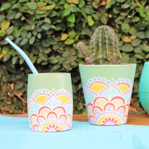 Producto - SET MATE Y MACETA N10 ZINNIA - PASTELES