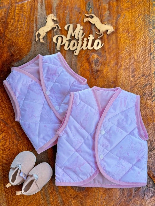 Producto - Chaleco Matelasse estampado Rosa Claro