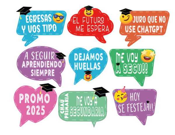 Producto - Cartelitos props Egresados Secu alla voy