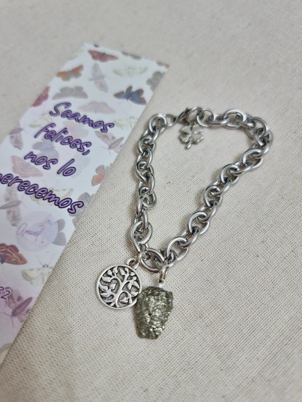 Producto - Pulsera Pirita con Árbol de la vida