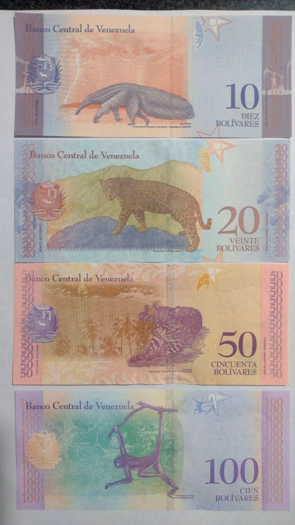 Producto - Venezuela 2 a 100 bolivares 2018 serie fauna (6 billetes) - 0