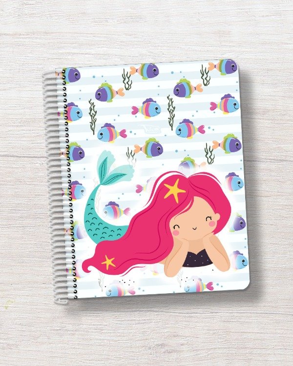 Producto - Cuaderno N3 rayado tapa rígida plástica 100h dis. sirena