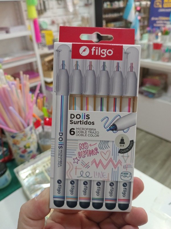 Producto - MICROFIBRA FILGO DOBLE TRAZO DOBLE COLOR X 6 UNI