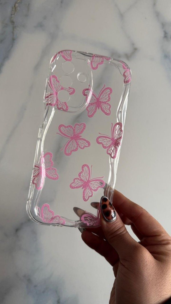 Producto - Funda transparente diseño mariposas A26