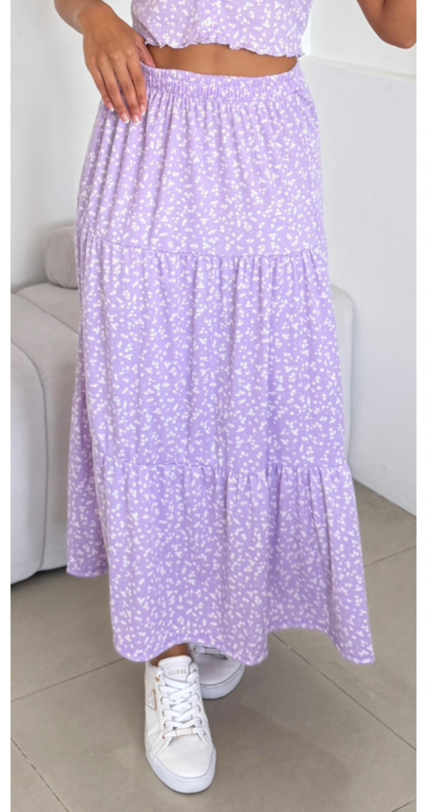 Producto - Pollera Midi floreada