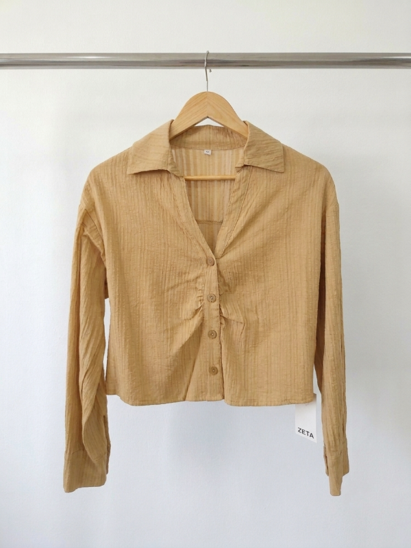 Producto - Camisa con frunce - Beige