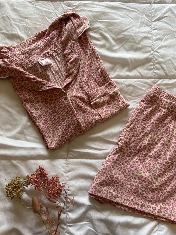 Producto - Pijama camisero corto morley corazones