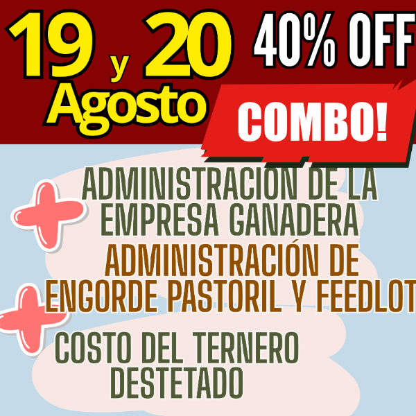 Producto - COMBO 3 CURSOS:Gestión Ganadera + Costo del Ternero + Engorde Pastoril y Feedlot