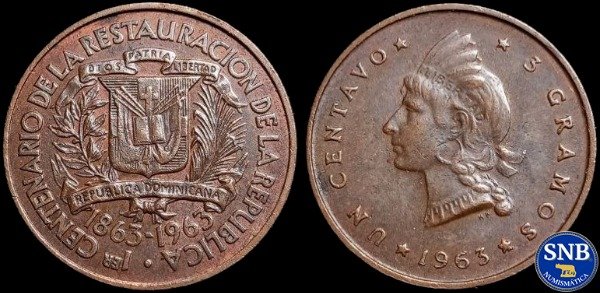 Producto - República Dominicana - 1 Centavo (1963) KM #25 - Tercera República