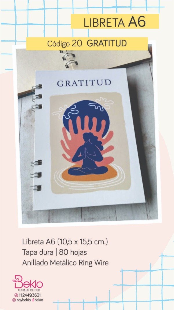 Producto - Libreta A6 - 20 Gratitud