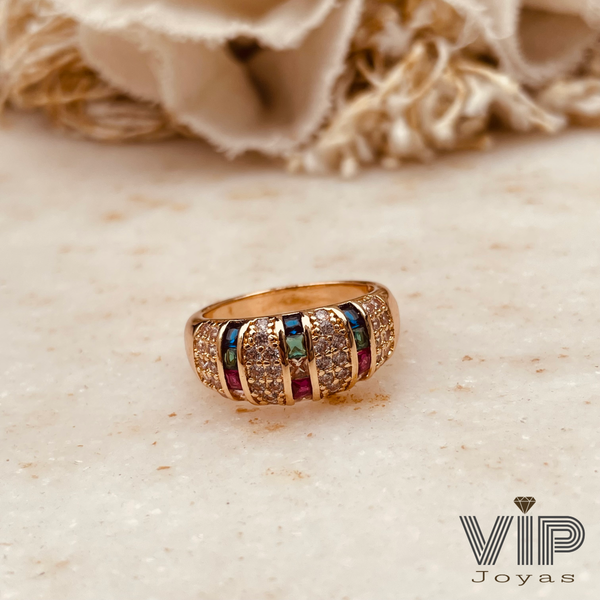 Producto - Anillo Dhalila Cubics Baño Oro 18K