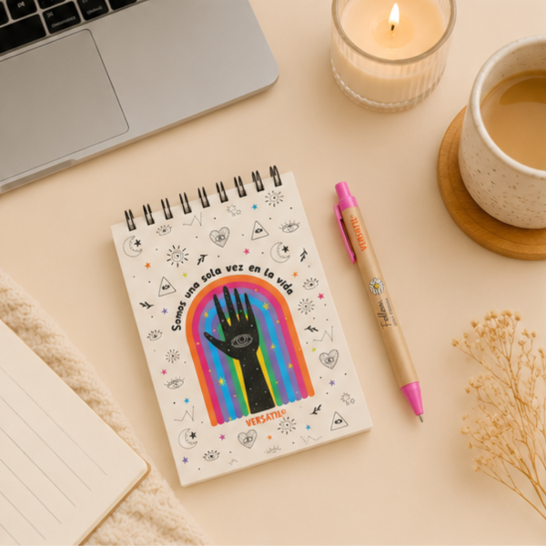Producto - Libreta Mini Somos Una Sola Vez en la Vida y Lapicera Ideal regalo