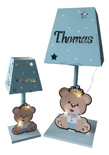 Producto - Souvenirs Decorado Ositos Mdf 20u+2 Centrales+luz Led - 2