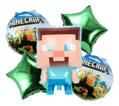 Producto - Set de 5 globos minecraft