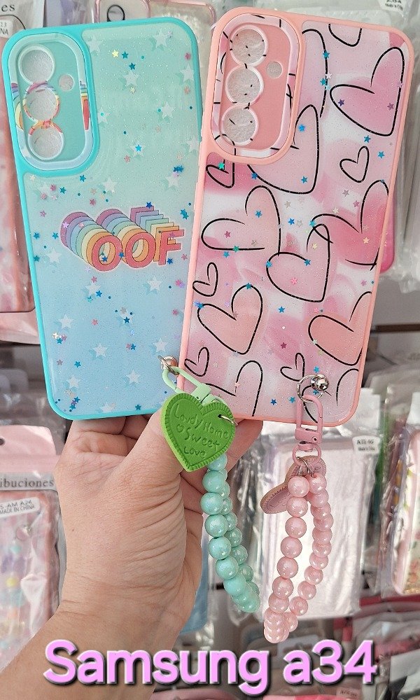 Producto - Fundas brillo y perlas. Samsung a34