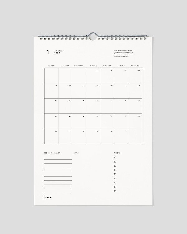 Producto - Almanaque / Planner Mensual 2026 A4 - Fechado - con TU MARCA para vender