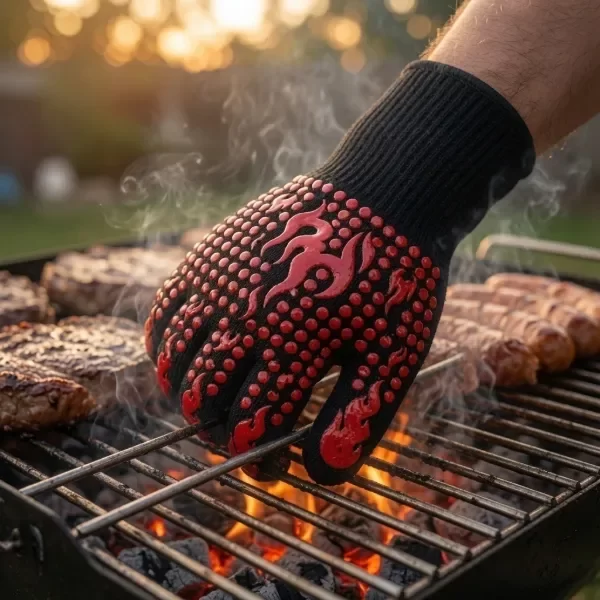 Producto - Par Guantes para Asado y Parrilla Antitérmicos Puño Largo Antideslizante - 0