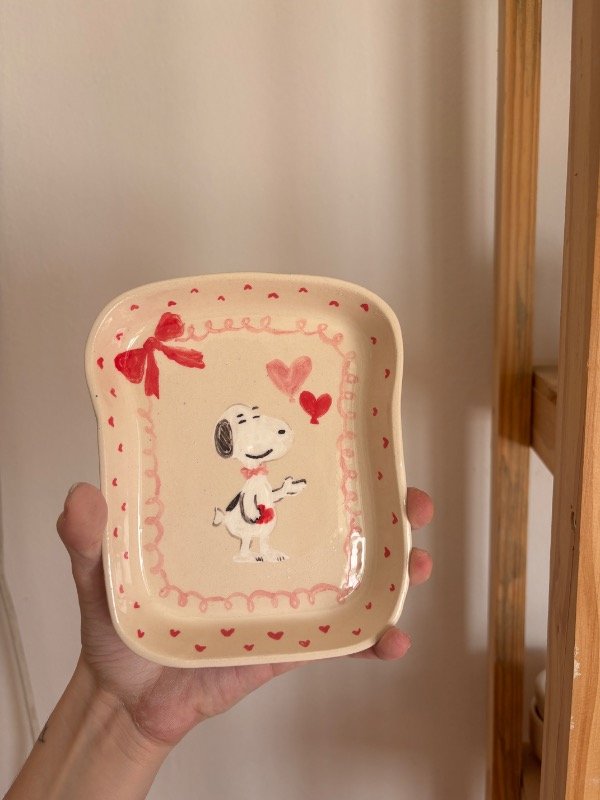 Producto - Plato snoopy enamorado 2