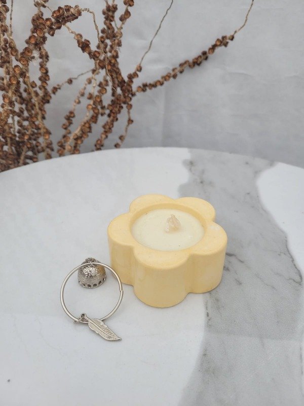 Producto - Vela de soja en cuenco flor con apagavelas