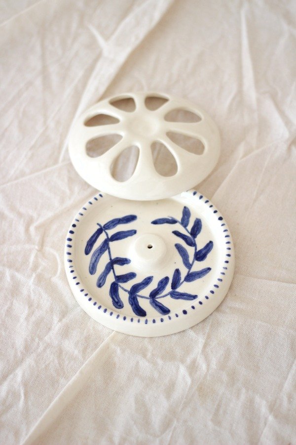 Producto - Porta espiral / sahumerio Bouyí Flores azul