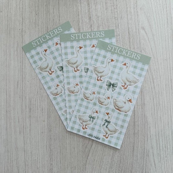 Producto - Planchas x10 stickers Gansos