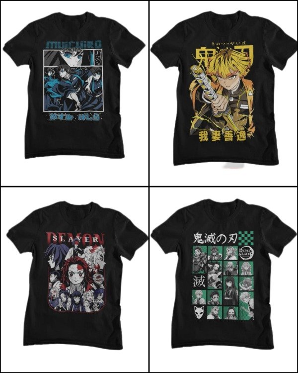 Producto - Remera de algodón talle Niño Demon Slayer  (Ingrese para elegir talle)