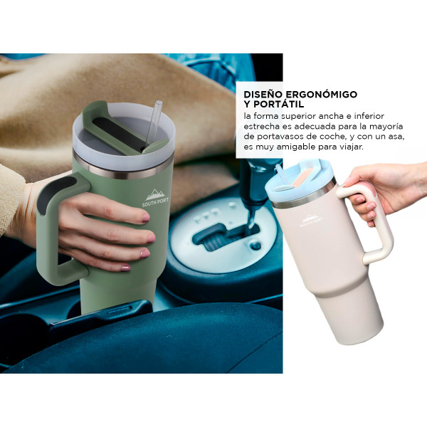 Producto - Vaso Termico 1200Ml Con Manija Y Sorbete -Gadnic - 3