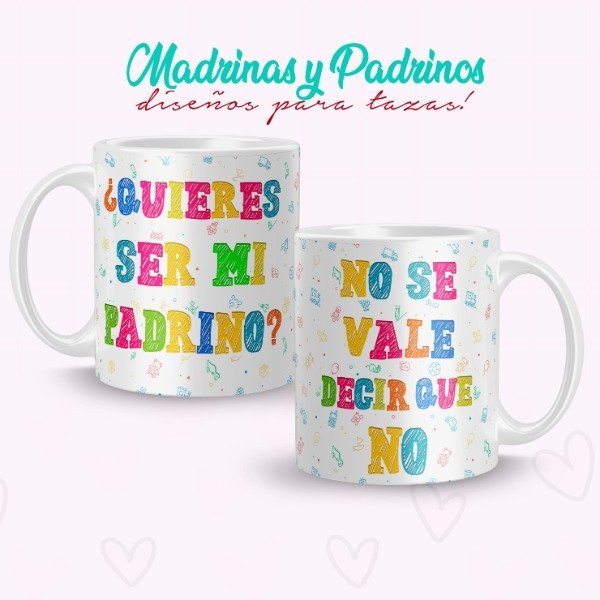 Producto - Plantillas Tazas Padrino Madrina Bautismo Padrinos Sublimar #T773 - 5