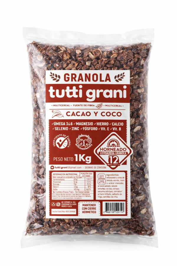 Producto - GRANOLA TUTTI GRANI - CACAO Y COCO 1KG