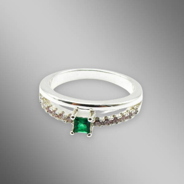 Producto - ANILLO CALADO PIEDRAS VERDE - ACERO BLANCO-SHAR1949-131714-ZGT
