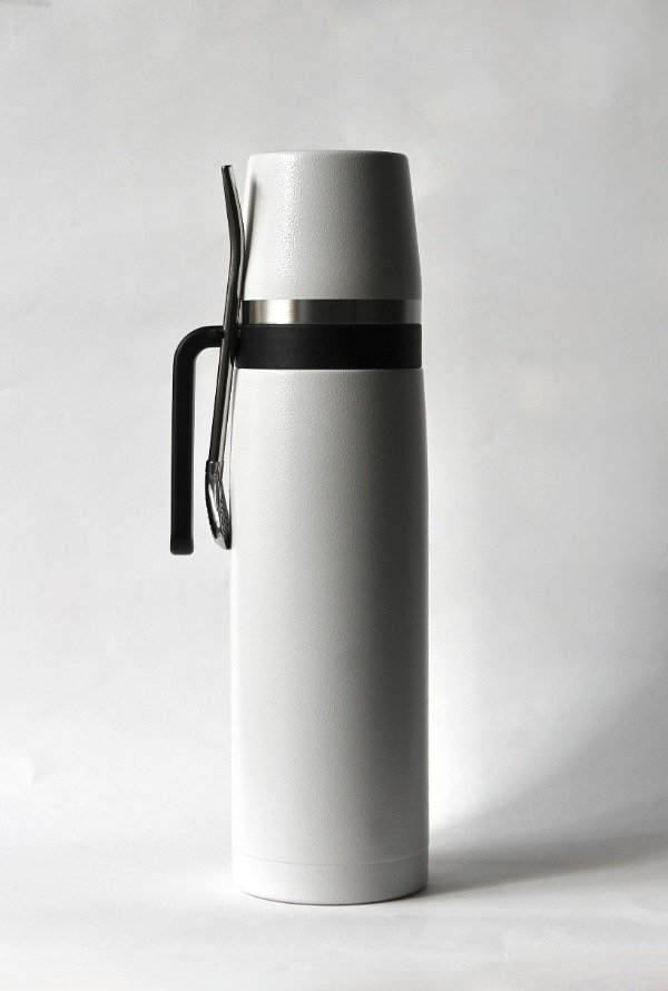 Producto - Termo media manija con bombilla Blanco