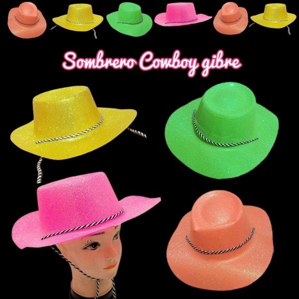 Producto - Sombrero Cowboy gibreado fluo