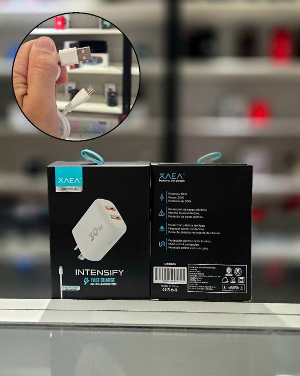 Producto - CARGADOR CELULAR INTENSIFY XAEA MICRO USB XAEA 30W - 1
