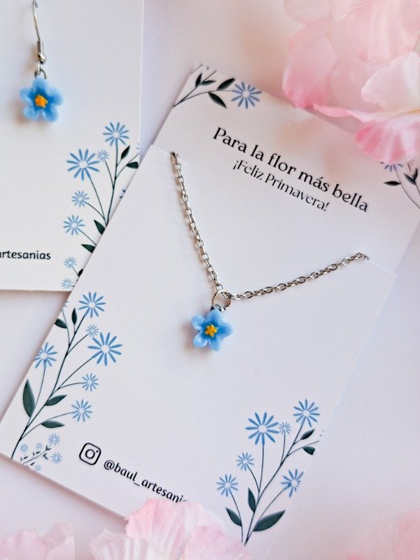 Producto - Collar/Aros No me olvides - 2