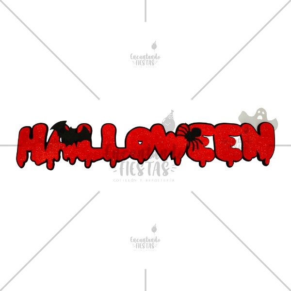 Producto - Banderín "halloween" Goma Eva Rojo 60cm