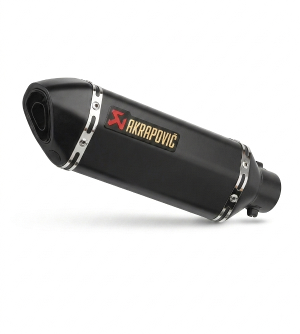 Producto - Escape Silenciador Tipo Akrapovic Mediano Universal Negro Mate + DB Killer - 1
