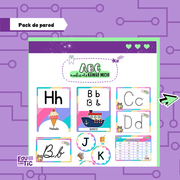 Producto - ABECEDARIOS DE PARED - DISEÑO KAWAII MICHI