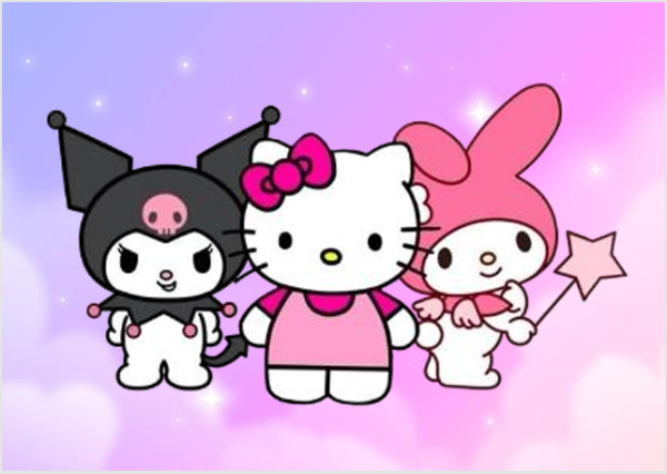 Producto - Lamina comestible rectangular Kitty y amigas 1