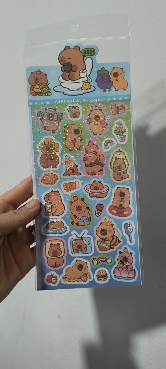Producto - Plancha de stickers capybara