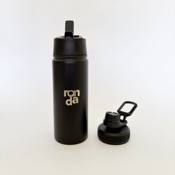 Producto - Botella términa Negra , doble tapa