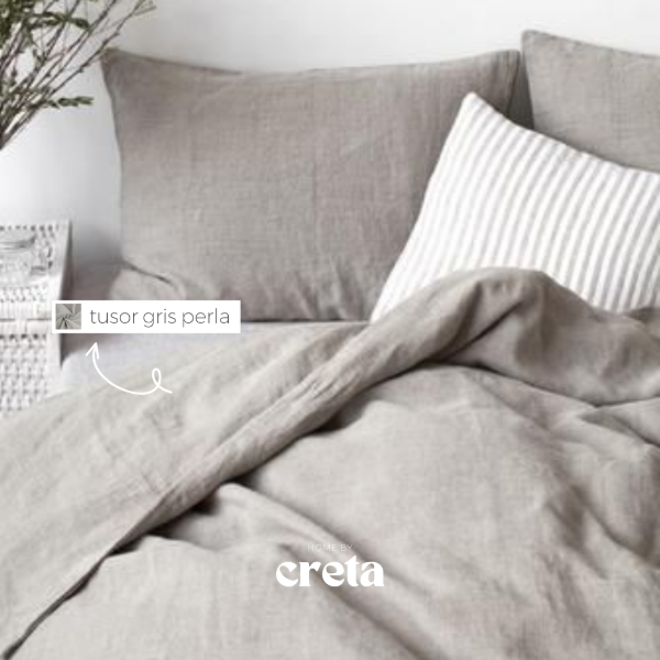 Producto - Funda Edredón Reversible Gris Perla/Tiza