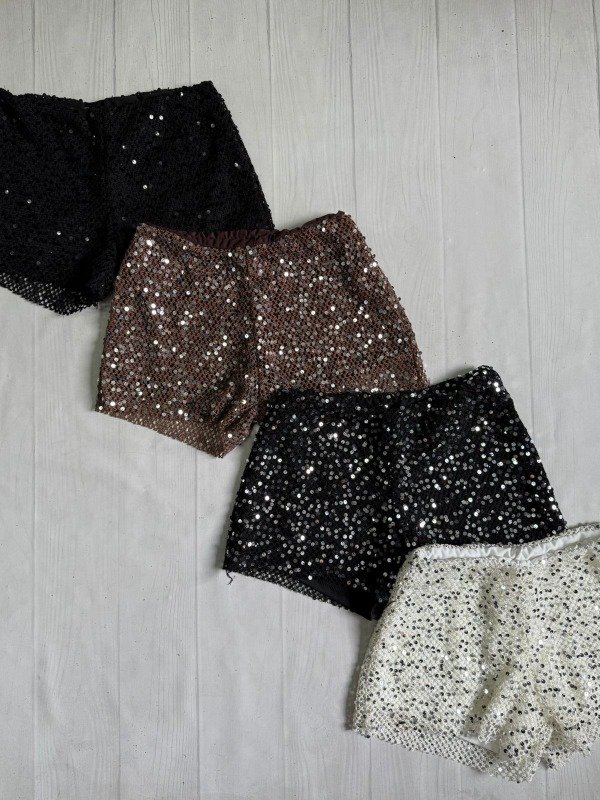 Producto - [4950] Short tiro bajo lentejuelas crochet