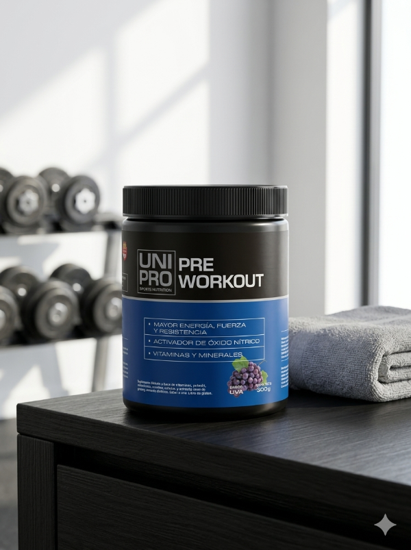 Producto - Pre Workout Unipro 300g Energía + Enfoque + Óxido Nítric