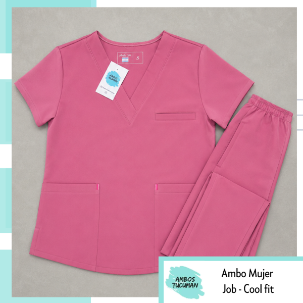 Producto - Ambo Job Rosa (cuello v)