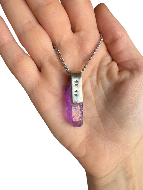 Producto - Collar lazo cuarzo aura púrpura