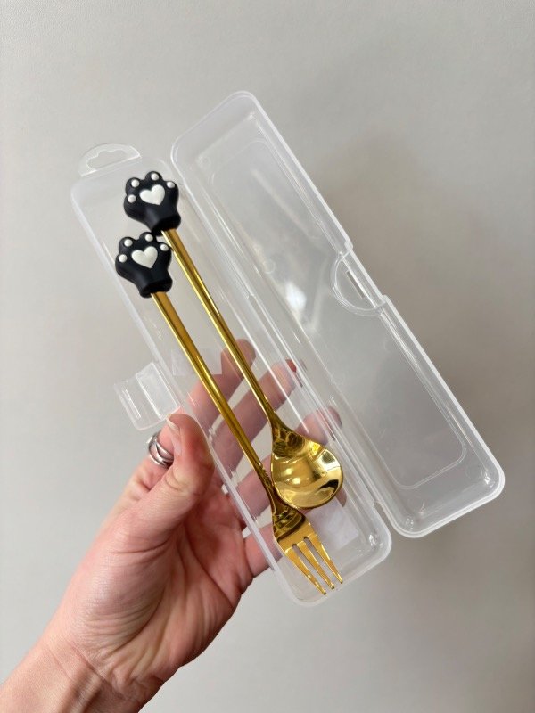 Producto - Set Cubiertos Huellita (tenedor y cuchara) - 0