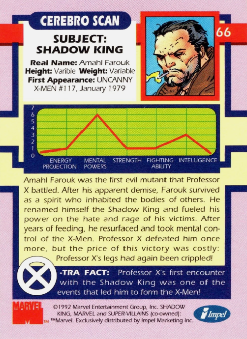 Producto - 1992 Impel The Uncanny X-Men  #66 - Shadow King - 1