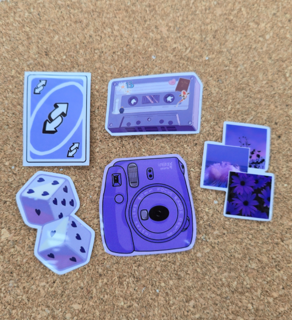 Producto - Pack de 5 stickers violetas aesthetic