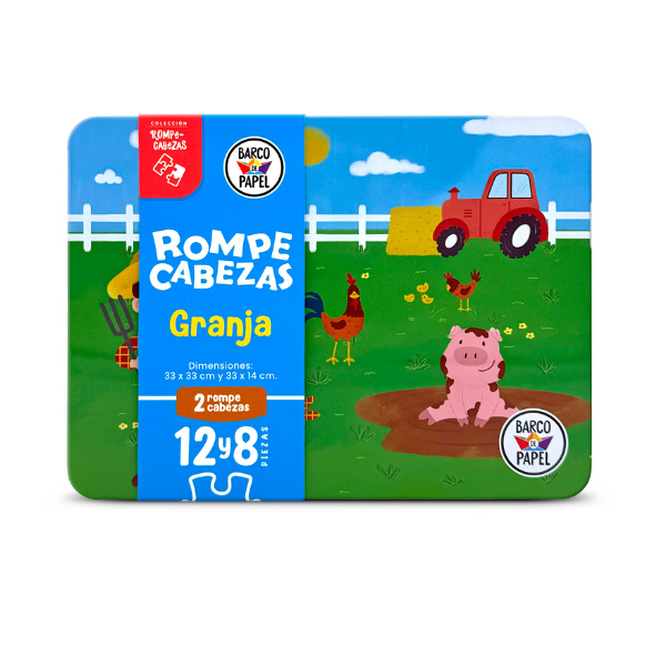 Producto - Rompecabezas de 8 y 12 piezas en lata - Granja