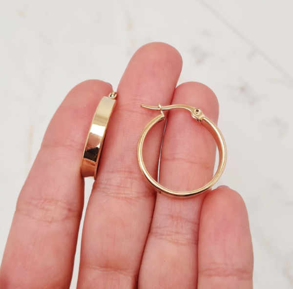 Producto - Argollitas acero dorado mini - estilo cubanas
